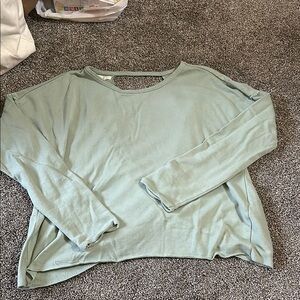 Women's Sage Green Twist Back Long Sleeve Top